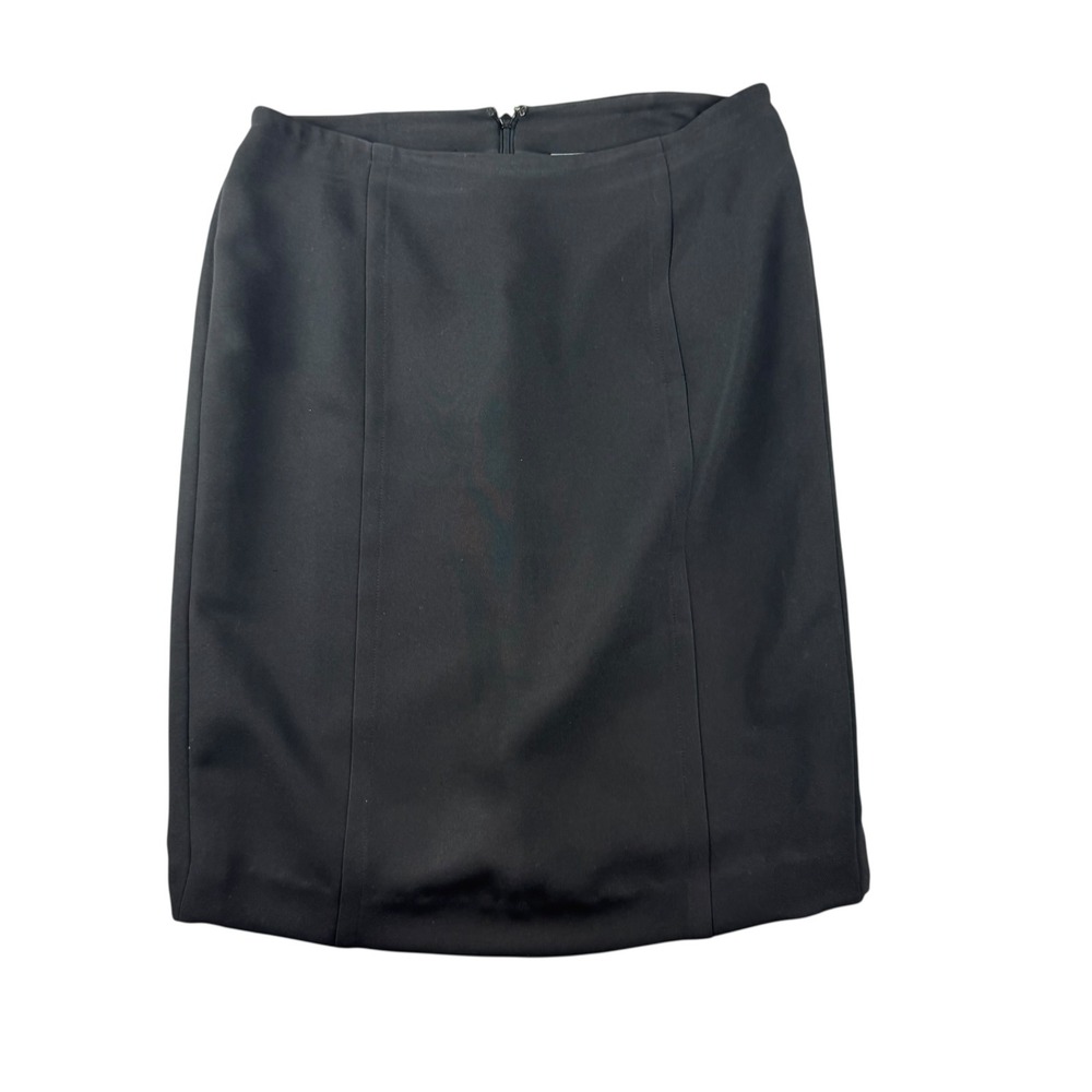 Ann Taylor LOFT Black Paneled Pencil Skirt Size 6 Lined Back Zip Knee Length